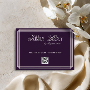 Cartons Réponse Mariage Argent Éternel Violet