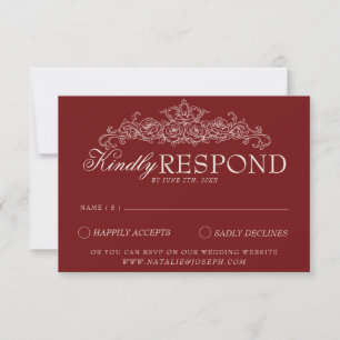 Cartons Réponse Mariage argent vintage Bourgogne