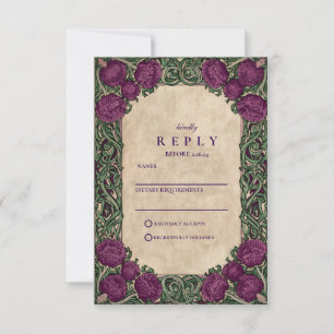 Cartons Réponse Mariage Art Nouveau au chardon