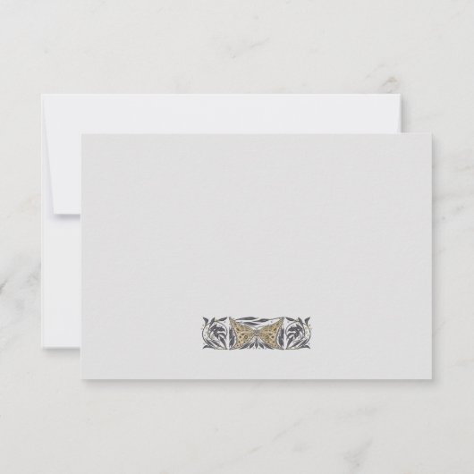 Cartons Réponse Mariage Art Nouveau Céleste (Dos)