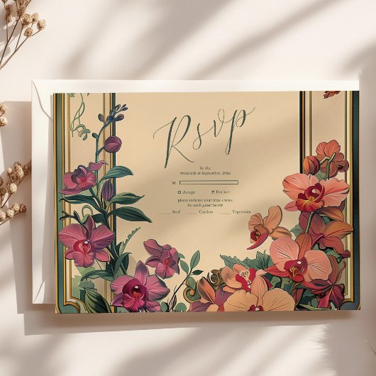 Cartons Réponse Mariage Art Nouveau classique