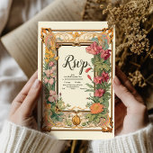 Cartons Réponse Mariage Art Nouveau Floral décoratif