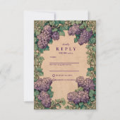 Cartons Réponse Mariage Art Nouveau Lilac (Devant)