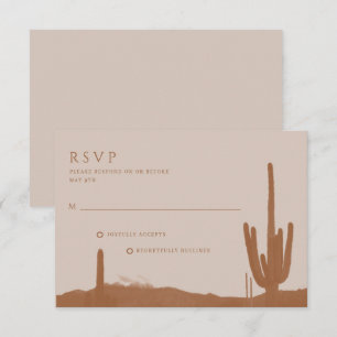 Cartons Réponse Mariage au Cactus du Désert en Terre Cuite du Sud-