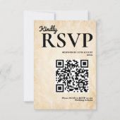 Cartons Réponse Mariage au Code QR Élégant Rustique Journal (Dos)
