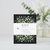 Cartons Réponse Mariage au Eucalyptus Noir (Debout devant)