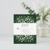 Cartons Réponse Mariage au Eucalyptus Vert Foncé (Debout devant)