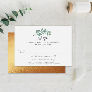 Cartons Réponse Mariage au papier d'aluminium géométrique Eucalypt