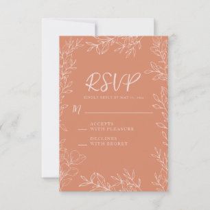 Cartons Réponse Mariage au style Boho Terracotta Blush