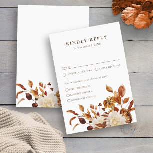 Cartons Réponse Mariage Automnal Élégant