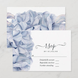 Cartons Réponse Mariage aux Hortensias Bleus