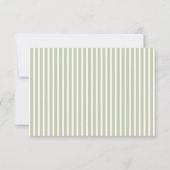 Cartons Réponse Mariage aux rayures vert olive (Dos)