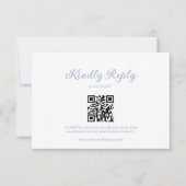 Cartons Réponse Mariage avec code QR bleu poussiéreux de style vic (Devant)