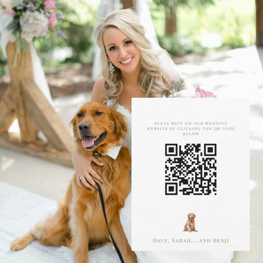 Cartons Réponse Mariage avec Image de Chien Personnalisée