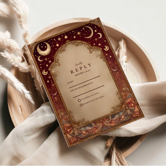Cartons Réponse Mariage Baroque Bourguignon Céleste