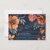 Cartons Réponse Mariage baroque du jardin de minuit (Devant)