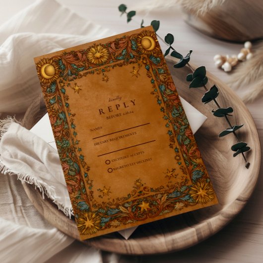 Cartons Réponse Mariage baroque mystique céleste
