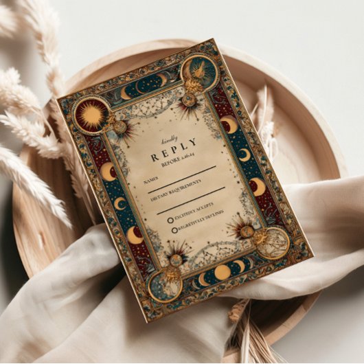 Cartons Réponse Mariage Baroque Royal Céleste