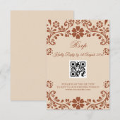 Cartons Réponse Mariage beige d'art mexicain (Devant / Derrière)