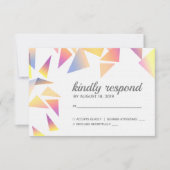 Cartons Réponse Mariage blanc Confetti multicolore Pastel (Devant)