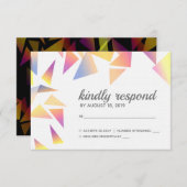 Cartons Réponse Mariage blanc Confetti multicolore Pastel (Devant / Derrière)