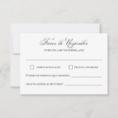 Cartons Réponse Mariage Blanc Conte de Fées Espagnol (Devant)