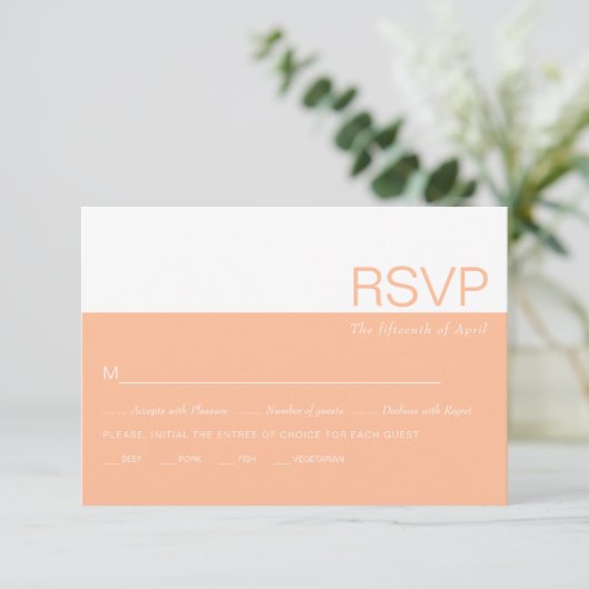 Cartons Réponse Mariage blanc et blanc colorblock (Debout devant)