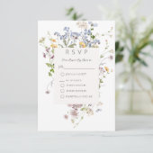 Cartons Réponse Mariage blanc Fleur sauvage Boho Delicate (Debout devant)