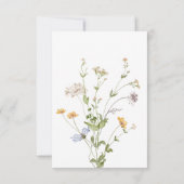 Cartons Réponse Mariage blanc Fleur sauvage Boho Delicate (Dos)