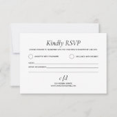 Cartons Réponse Mariage blanc moderne minimaliste  (Devant)