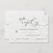 Cartons Réponse Mariage Blanc & Noir Simple  (Devant)