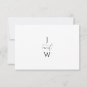 Cartons Réponse Mariage blanc simple et élégant (Dos)