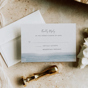 Cartons Réponse Mariage bleu côtier à marée basse