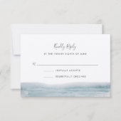 Cartons Réponse Mariage bleu côtier à marée basse (Devant)