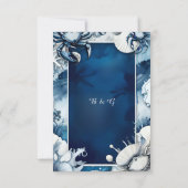 Cartons Réponse mariage bleu et blanc (Dos)