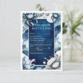 Cartons Réponse mariage bleu et blanc (Debout devant)