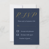 Cartons Réponse Mariage Bleu Opulent (Devant)