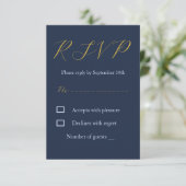 Cartons Réponse Mariage Bleu Opulent (Debout devant)