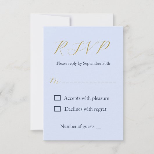 Cartons Réponse Mariage bleu opulent (Devant)