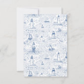 Cartons Réponse Mariage bleu phare toile côtière (Dos)