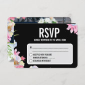 Cartons Réponse Mariage bleu rose aquarelle (Devant / Derrière)