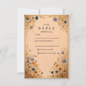 Cartons Réponse Mariage Bleuet Rustique (Devant)