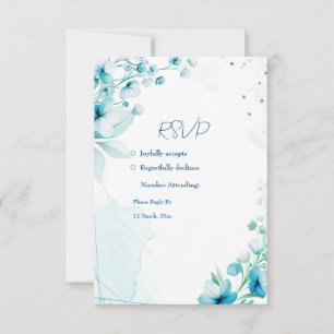 Cartons Réponse Mariage Blue Blossom & Breeze