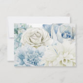 Cartons Réponse Mariage Blue Peonies (Dos)
