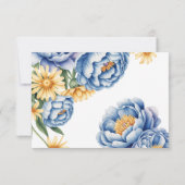 Cartons Réponse Mariage Blue Peony et Yellow Daisy (Dos)