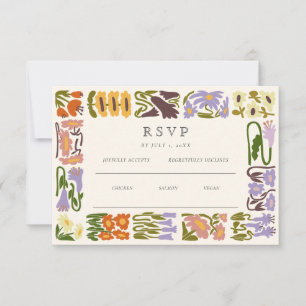 Cartons Réponse Mariage Bohème Chic Moderne Coloré