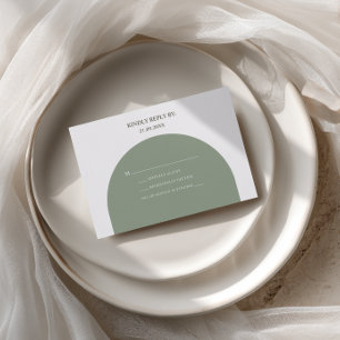 Cartons Réponse Mariage Bohème Minimaliste Rétro Rustique Vert Sau