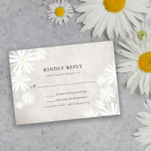 Mariage Bohème Rustique Simple avec Marguerites Bl