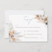 Cartons Réponse Mariage Boho Blue Script moderne (Devant)