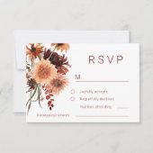 Cartons Réponse Mariage Boho en terre cuite : été et automne Flora (Devant)